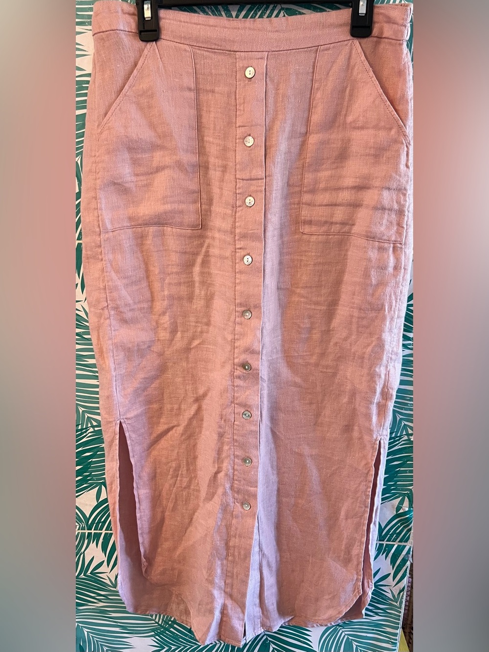 Cynthia Rowley Dusty Pink Button-Front Maxi Skirt